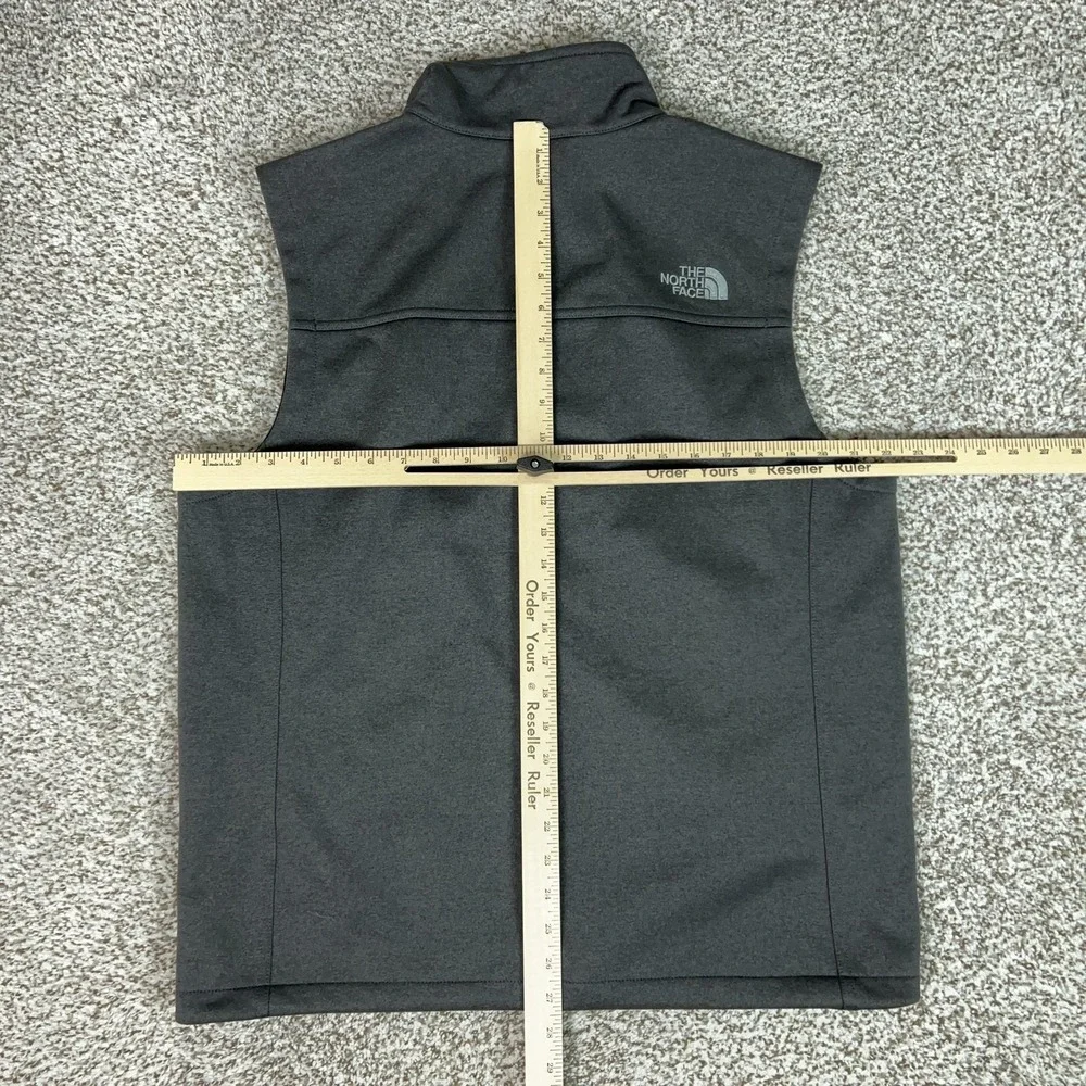 The North Face Vest Mens Large Gray‎ Softshell Full Zip Logo Windbreaker Hiking